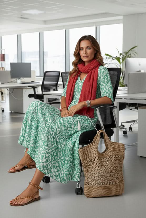 V-Neck Floral Print Maxi Dress with Flutter Sleeves
